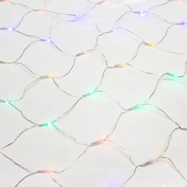 Гирлянда Сеть 1,5х1,5 м, прозрачный ПВХ, 96 LED мультиколор | 215-109 | NEON-NIGHT
