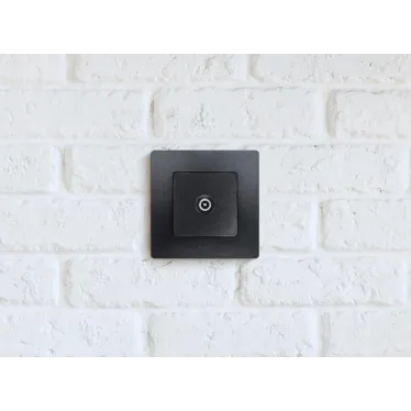 ETIKA Розетка телевизионная TV проходная 15дБ антрацит