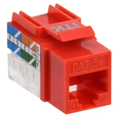 Модуль Keystone Jack кат.5E UTP 110 IDC 90град красный
