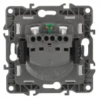 Розетка 2P+E Schuko со шторками с крышкой, 16A-250В, Эра12, шампань, 12-2103-04