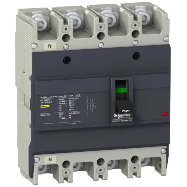 Выключатель автоматический четырехполюсный EZC250 25 KA/415В 3Т 125 A