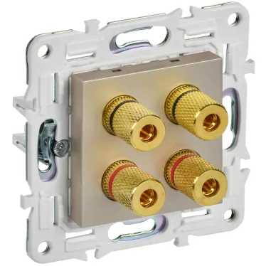 SKANDY Аудиорозетка 4-местная SK-A01Sh шампань IEK