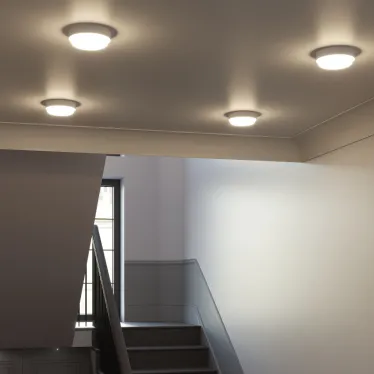 Светильник светодиодный ДБП 8 Вт 680 лм 4000К AC 220В Белый IP65 круг D140х51мм Пластик ЖКХ с оптико-акустическим датчиком LITE Gauss