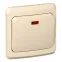 ЭТЮД Переключатель одноклавишный скрытый с индикацией бежевый