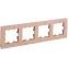 BRITE Рамка 4 поста РУ-4-2-БрП стекло персиковый матовый IEK