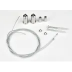 Комплект крепления для подвесного монтажа накладных светильников. Два тросика с креплениями длиной 1м UFL-H02 SILVER 100 POLYBAG