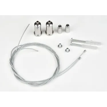 Комплект крепления для подвесного монтажа накладных светильников. Два тросика с креплениями длиной 1м UFL-H02 SILVER 100 POLYBAG