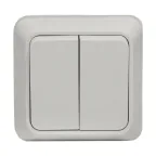 Рим Выключатель двухклавишный 10А белый