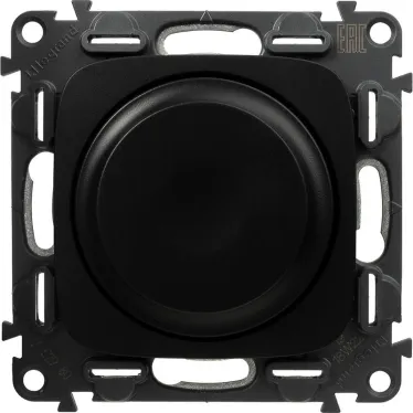 Valena ALLURE Светорегулятор с поворотной ручкой универсальный 300Вт без нейтрали С лицевой панелью Антрацит