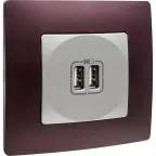 ETIKA Зарядное устройство с двумя USBразьемами 240В/5В 2400мА алюминий