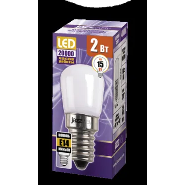 Лампа светодиодная для холодильников LED 2Вт T22 2w E14 матов. белый 160Лм Jazzway
