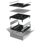 Комплект основание и крыша 600х600мм шкафа 18-27U LINEA N чер.