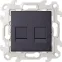 Розетка для передачи данных 2xRJ45 Cat.6 UTP цвета графит S24 Harmonie