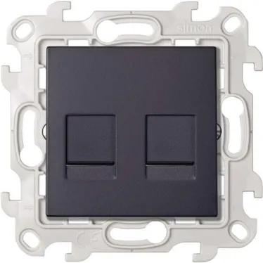 Розетка для передачи данных 2xRJ45 Cat.6 UTP цвета графит S24 Harmonie