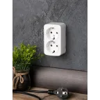 Розетка Минск 2-местная ОП 16А с заземлением белая