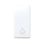 Кнопка клавишная свет узкая, 10А 250В, S27 белый