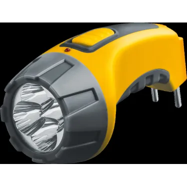 Фонарь светодиодный NPT-CP03-ACCU 4LED аккумуляторный с вилкой для зарядки пластик