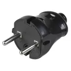 Вилка штепсельная черная 6А