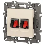 Розетка аудио двойная, Эра Elegance, сл.кость, 14-3112-02