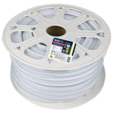 ULS-N21-2835-120LED/m-8mm-IP67-220V-8W/m-50M-YELLOW Светодиодная гибкая герметичная лента. NEON. Бобина 50 м. Желтый свет. TM