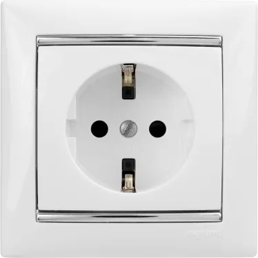 VALENA Розетка с заземлением в рамку белая