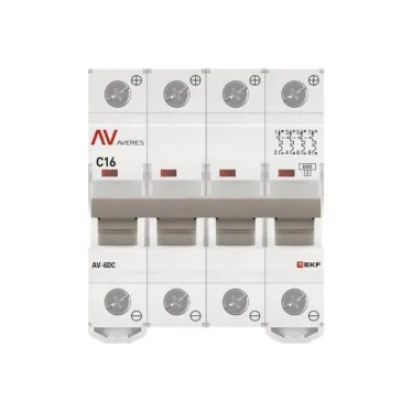 Выключатель автоматический AV-6 DC 4P 16A (C) 6kA AVERES