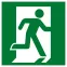 Знак эвакуационный E 01-02 ''Выход здесь'' (правосторонний) 200х200 мм, пластик