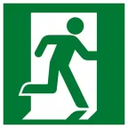 Знак эвакуационный E 01-02 ''Выход здесь'' (правосторонний) 200х200 мм, пластик