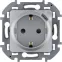 Розетка 2К+З немецкий стандарт 16А 250В со встроенным зарядным устройством USB C 1.5А 5В INSPIRIA алюминий