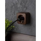 Розетка 1-местная ОП Минск 16А с заземлением темное дерево