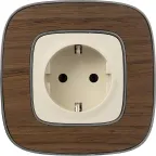 Розетка Valena ALLURE силовая 2К+З 16А 250В лицевая панель безвинтовые зажимы слоновая кость