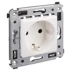 Avanti Розетка в стену, 2P+E, с защитными шторками, ''Белое облако''