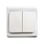 ЭТЮД Выключатель двухклавишный скрытый с подсветкой белый сх.5