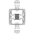 Взрывозащищенная клеммная коробка из алюминия TBE-A-12 - (6xCBC.2) -1x6018ANP22BKM2SB(A) - 1x6018ANP22BKM2SB(C)1Ex e IIC Т5 Gb / Ex tb IIIC T95°C Db IP66