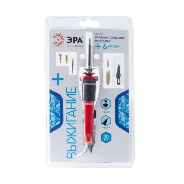 Паяльник с функцией выжигания + 6 насадок Лидер, жало Long life 230 В 30 Вт