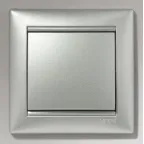 Выключатель одноклавишный, в рамку, алюминий