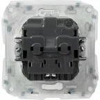 Valena ALLURE Розетка силовая 2К+З со шторками с крышкой белая IP44