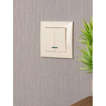 Валенсия выключатель 2-кл. 10А кремовый с индикатором