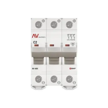 Выключатель автоматический AV-6 DC 3P 2A (C) 6kA AVERES
