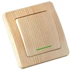 Выключатель одноклавишный скрытый с индикацией сосна 10А