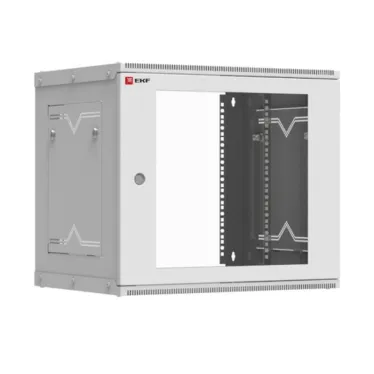Шкаф телекоммуникационный настенный разборный 9U (600х350) дверь стекло Astra PROxima