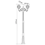 Светильник НТУ-2х60w столб-2.29м Е27 IP44 черное золото