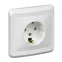 ЭТЮД Розетка скрытая с заземлением со шторками белая
