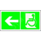 Знак безопасности BL-3517.E72"Напр. движения к эвакуац. выходу МГН налево" | a18618 | Белый свет
