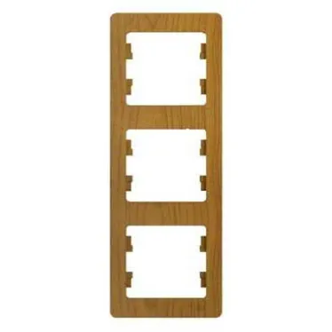 GLOSSA Рамка 3 поста вертикальная дуб