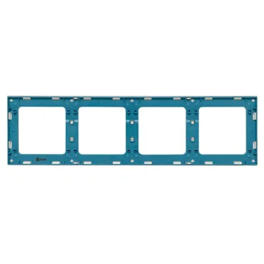 Стокгольм Рамка 4-местная белая с линией цвета синий