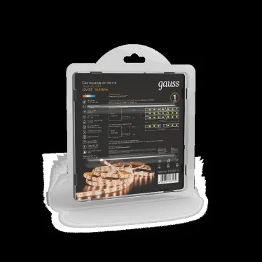 Лента светодиодная LED 5050/60-SMD 14.4 Вт/м 660 лм/м 3000К DC 12В IP66 10мм (блистер 5м) Black Gauss