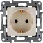 ETIKA Розетка с заземлением со шторками слоновая кость