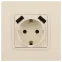 Розетка 2P+E 16A-250В, штор. с 2xUSB 5В-3А, Эра Elegance, слоновая кость 14-4109-02