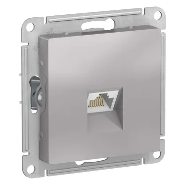 ATLASDESIGN РОЗЕТКА компьютерная RJ45, кат. 6A, механизм, АЛЮМИНИЙ